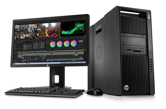 The HP Z840 desktop workstation and 27-inch IPS display