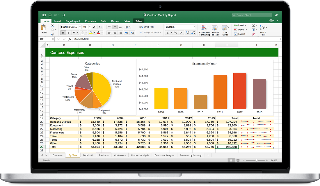 Office for Mac 2016, Excel