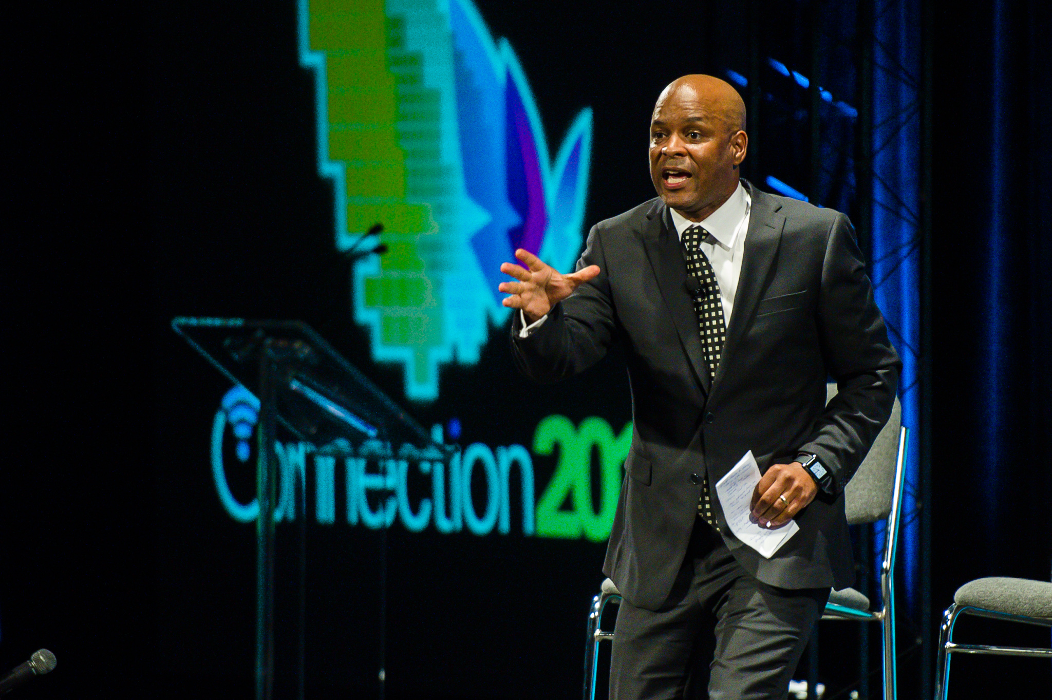Whetstone Inc President Adrian Davis inspires the community to continue forging ahead with a very personal message at WBM’s Connection 2016.